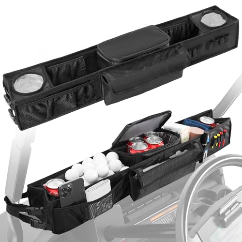 CartClan Golf Cart Front Storage Basket, No-Drilling Golf Cart Storage Organizer Suitable for Club Car Precedent/EZGO TXT/Yamaha G29 Golf Cart