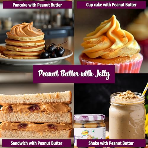 Image of Sundrop Peanut Butter with Red Grape Jelly | Creamy | 340 Grams | with 13.4% Protein | 6.8% Dietary Fibre |Premium Roasted Peanuts | No Added Colours & Preservatives | Great Value Per Gram of Protein