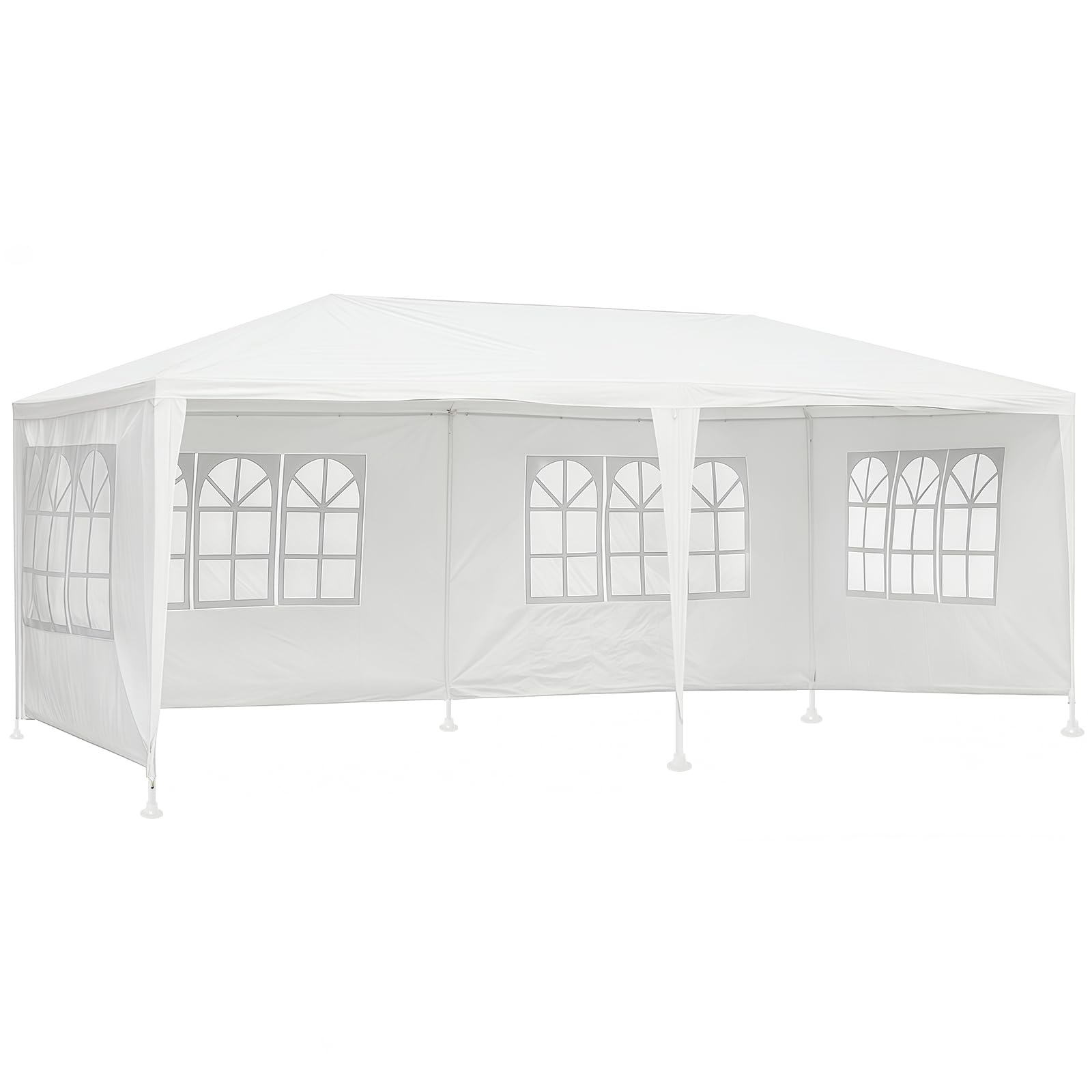 Gazebo Marquee 6x3M Canopy Party Tent with Sidewall And Windows, Outdoor Gazebo Marquee Garden Wedding Party Tent Waterproof Patio Canopy for Sun Rain Shelter (6X3m White(4 Side ）) — view 7