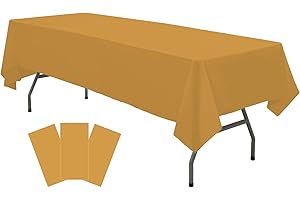 Plastic Gold Tablecloths 3 Pack for Your Perfect Thanksgiving Gathering