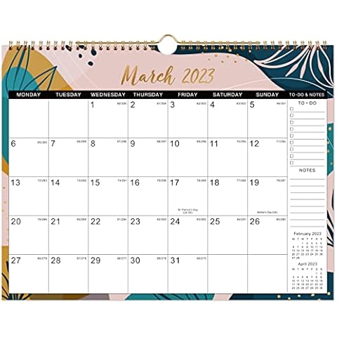 Calendar 2023-2024 - Wall Calendar 2023-2024, March 2023 - August 2024, 37.6 x 29 cm, Large Ruled Blocks Perfect for Planning and Organizing for Home or Office Cover