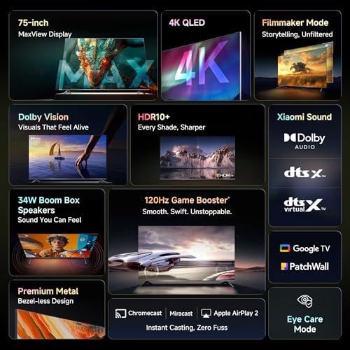 Image of Xiaomi 189 cm (75 Inches) X Pro Series QLED 4K UHD Smart Google TV L75MB-APIN