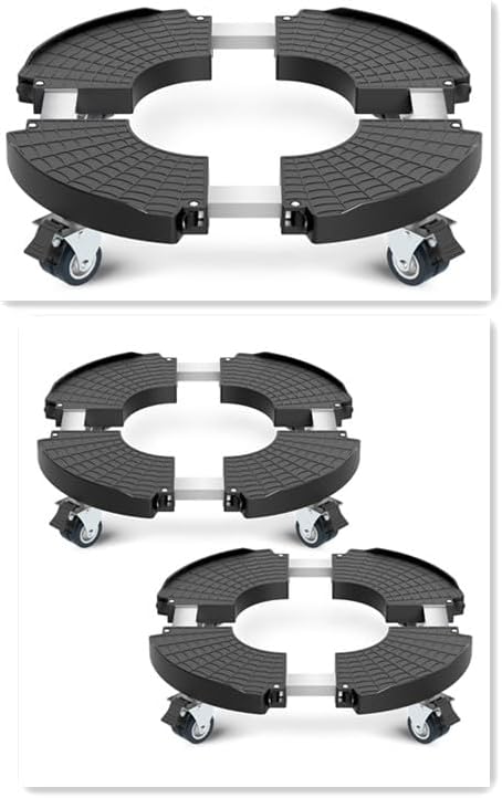 VANCASTLE Plant Caddy Plant Stand with Wheels Black 1 Pack and 2 Pack