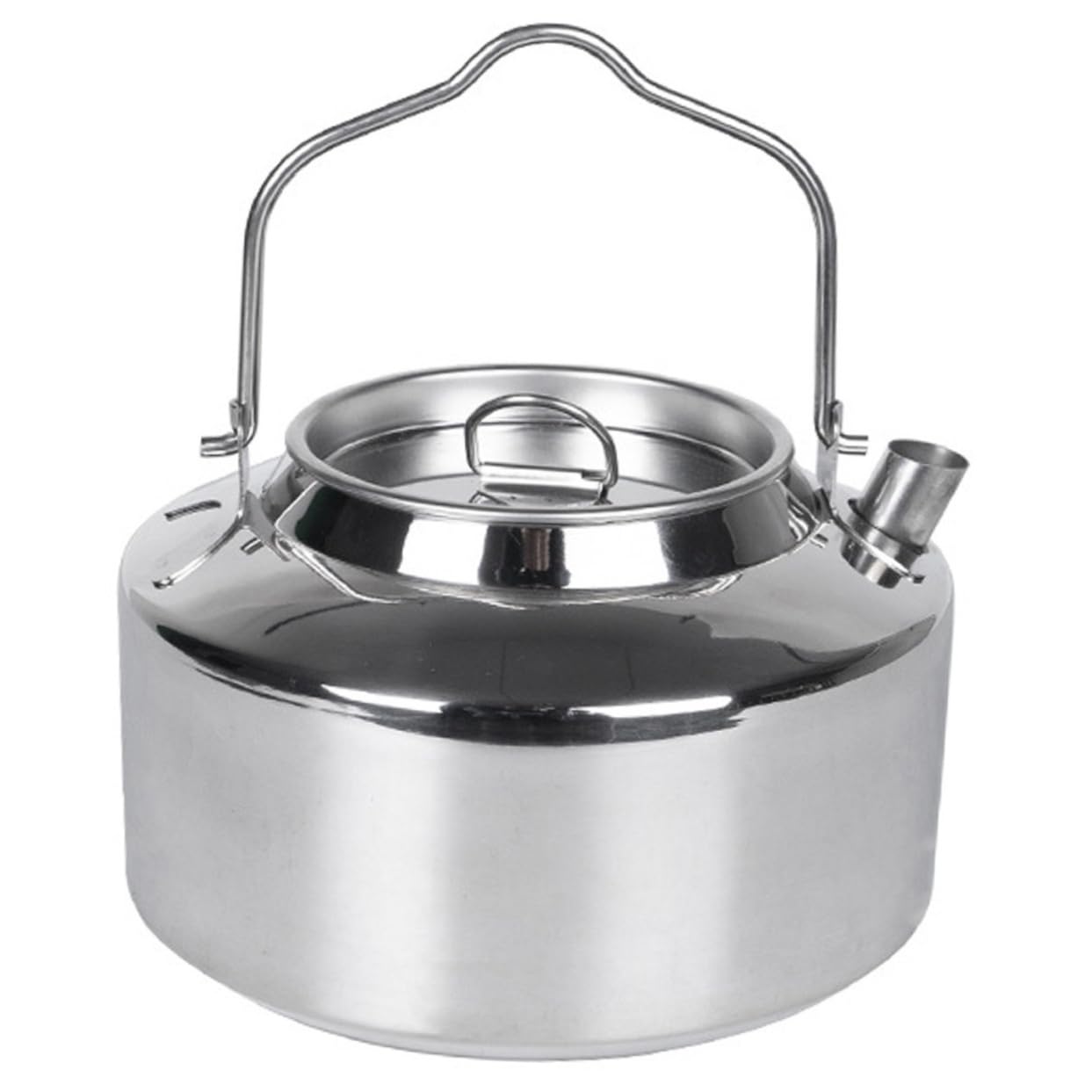KOMBIUDA Hervidor Portátil De Camping De Acero Inoxidable Resistente, Tetera Ligera y Práctica Para Cocina De Gas e Inducción, Adecuado Para Actividades Al Aire Libre, Senderismo y Acampada