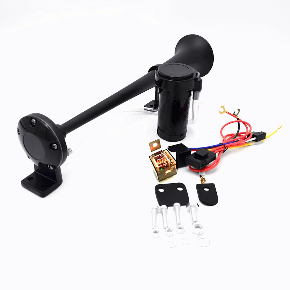 Clacson per auto 24V Car Horn 150DB Tromba ad aria Tromba elettrica 45cm Clacson Cromo Zinco Nero Tromba per camion con compressore pompa dell'aria Air Horn per 24V camion van moto barca ecc