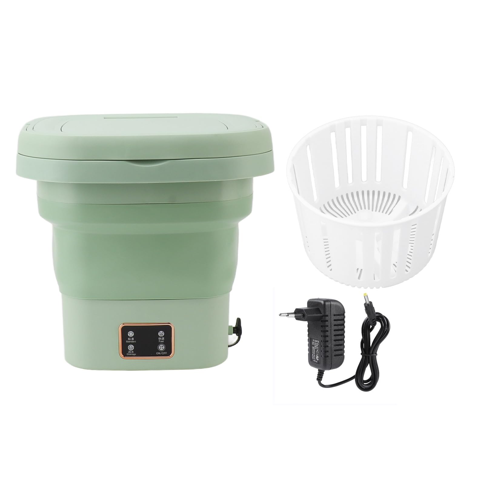 SIXRUN Mini Lavatrice Portatile Pieghevole per Piccoli Vestiti, Lavatrice Automatica per Biancheria Intima per Bambini con capacità di 9 Litri per Camera da Letto (GREEN)