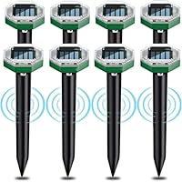 Solar Maulwurf Vertreiber 8 Stück, Multifunktion Ultraschall Maulwurf Vertreiber, Wasserdicht IP65,Solar Maulwurf Vertreiben für Nagetier,Maulwurf