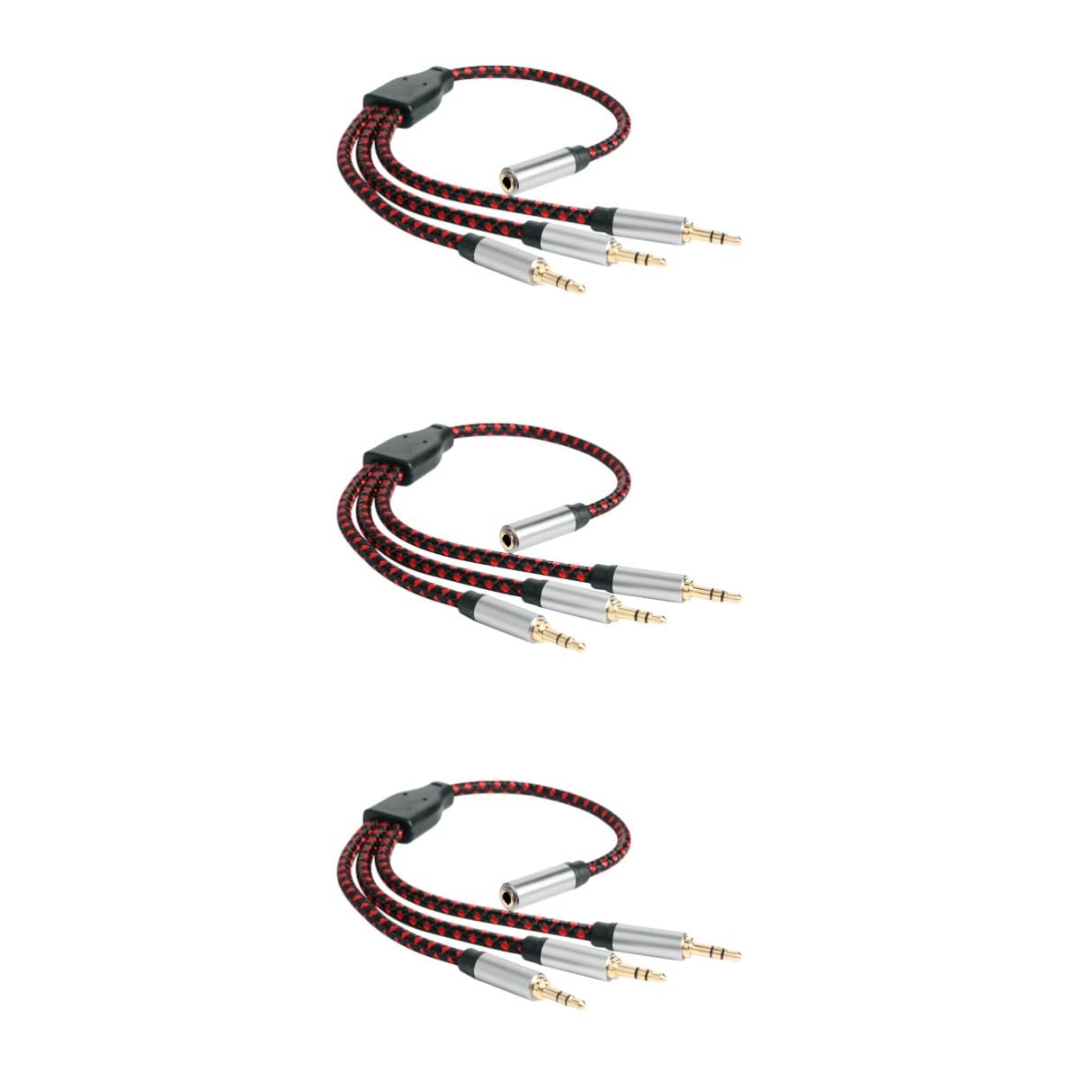 OSALADI 3piezas Cable Divisor De Audio para Auriculares y Micrófono Adaptador De Conexión De Sonido Compatible y Dispositivos Portátiles Ligero y Práctico Extensión De Hembra Machos