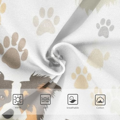 Cute Dogs Paw Prints White Cute Panties Girl Girls Underwear Toddler Cotton Florals Briefs Underpants 2t3