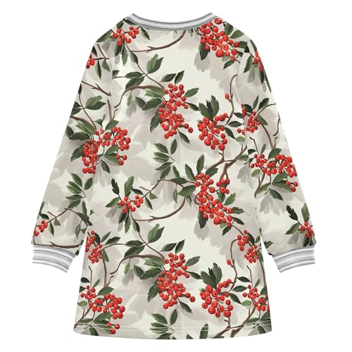 Fresh Rowanberry Fruit Silver Baby Girls Halloween Dresses Stylish Little Kids Playwear 2T2
