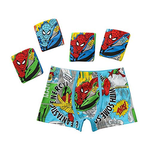 SG-TECH 5 Paires de sous-vêtements pour garçons caleçons Boxeurs Spiderman animés en Coton pour Enfants Cover
