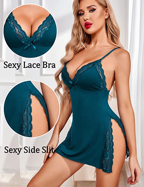 Image of Avidlove Women's Lingerie Sexy Nightwear Spaghetti Strap Nightgown Babydoll Chemise