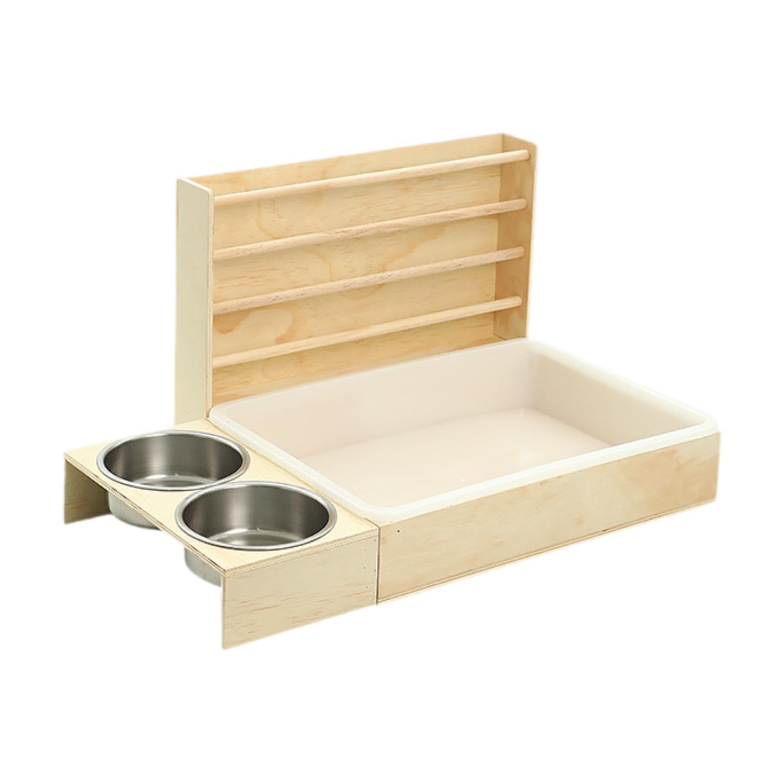 LOVIVER Mangeoire à Foin en Bois pour Lapin, bac à litière, Jouet d'enrichissement, Distributeur de friandises, mangeoire pour Lapin, Toilettes, Porte-Foin