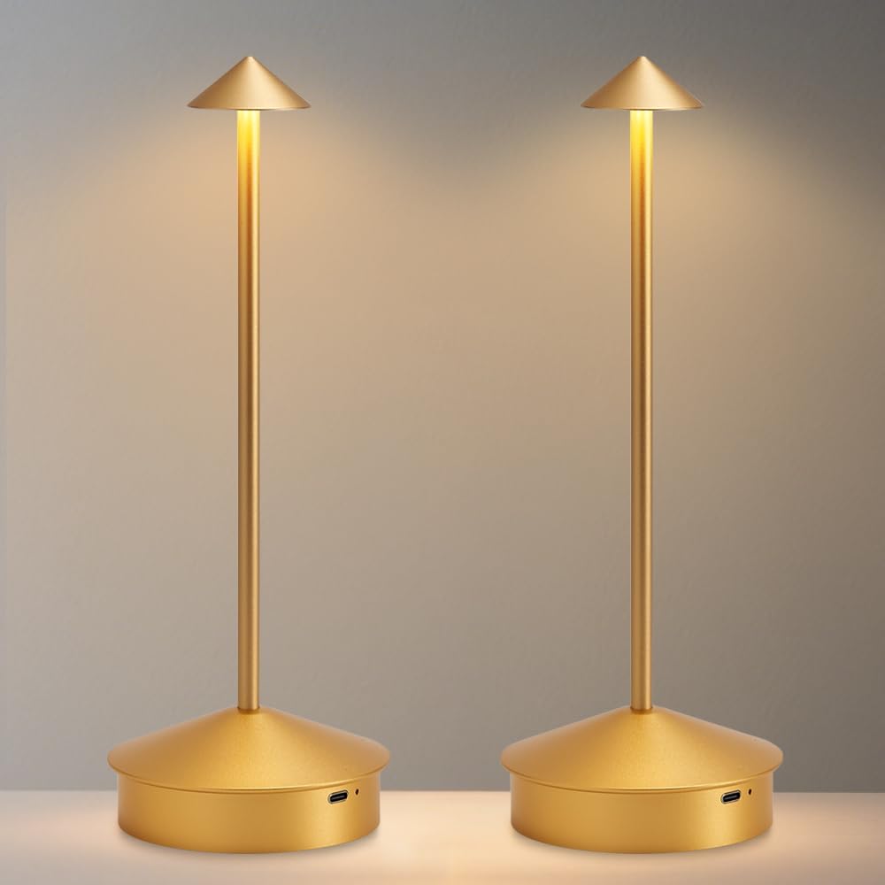 EJQ Lámpara de mesa inalámbrica, luz de mesa LED portátil, recargable de 6000 mAh, funciona con pilas, lámpara táctil de atenuación continua de 3