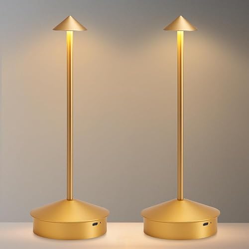 EJQ Lámpara de mesa inalámbrica, luz de mesa LED portátil, recargable de 6000 mAh, funciona con pilas, lámpara táctil de atenuación continua de 3