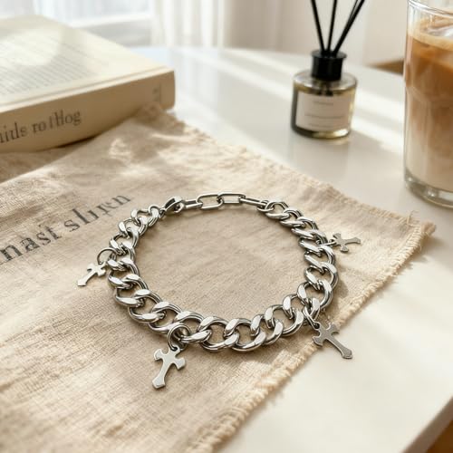 Pulsera cruz de acero inoxidable ajustable para hombre y mujer miniatura 6