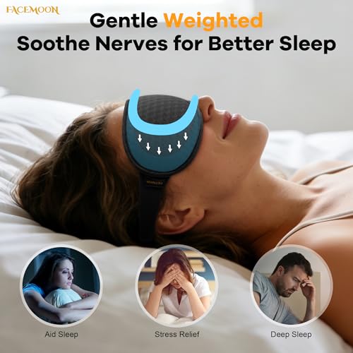 Blackout Weighted Eye Mask for Sleeping: 3D Contoured Gentle-Pressure Sleep Mask for Men & Women - Airplane Travel & Night Shift Essentials, Zero Eye Pressure, Breathable Blindfold, Black - Image 5