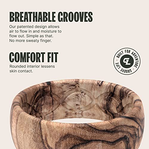 Groove Life Nomad Silicone Ring Breathable Rubber Wedding Rings for Men, Lifetime Coverage, Unique Design, Comfort Fit Ring3