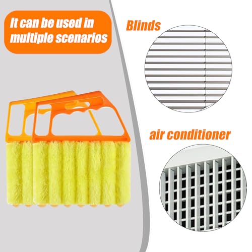 Image of 4Pcs Window Venetian Blind Cleaner Duster Tool,Venetian Washable Mini Handheld Brush,7 Fingers Dusting Clean and Air-Vent Cleaner for Wood Blinds,Air Conditioner Vents,Fans-Vents