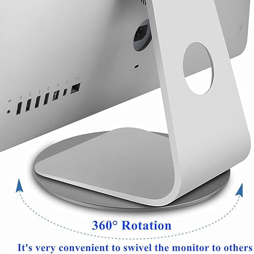 Miniatura 2 de Monitor de rotación de aluminio de 360  Base giratoria para monitor de pantalla de computadora Soporte giratorio de TV de pantalla plana para iMac