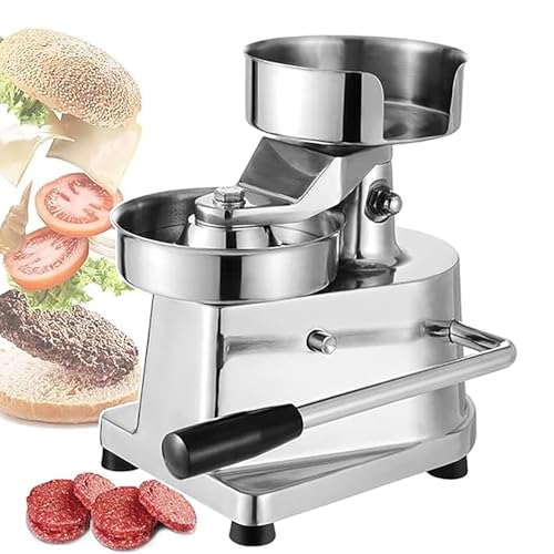 XCSCUK Hamburguesa Comercial Patty Maker, Hamburguesas de Acero Inoxidable Press, máquina de Prensa de Carne, para Carne, Verduras, Carne de Res, Carne de Res (10cm)