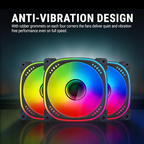 Image of (Refurbished) Ant Esports Spectraflow 120mm 3 IN 1 ARGB Case Fan Kit - Black, Infinity Mirror Design, PWM Control, 1800 RPM, 45 CFM Airflow