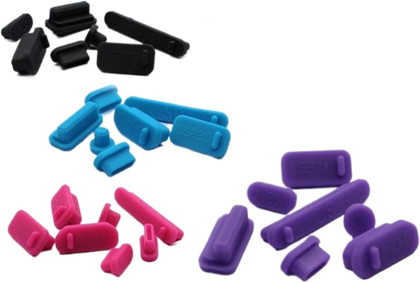 14 Sets Silicone Anti-dust Plugs Notebook Computer Port Dust Laptop Covers Stoppers HDMI RJ45 USB Interface Cover(Blue)