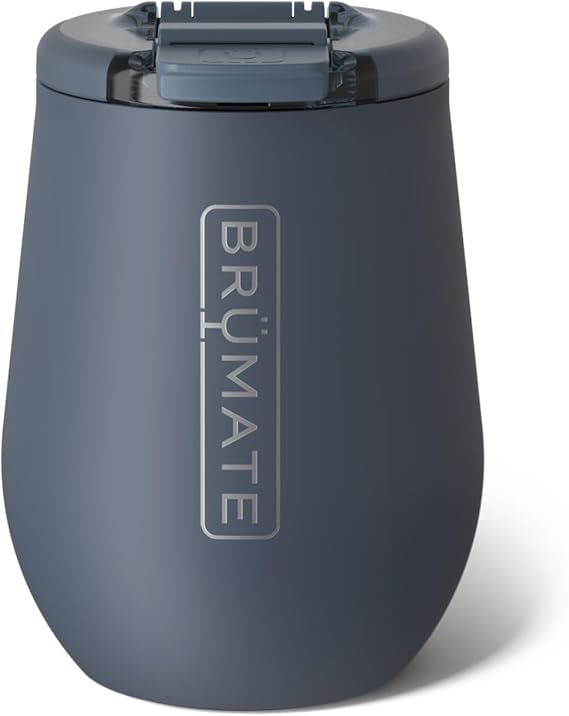 BrüMate Uncork'd 100% Leak-Proof 14oz Insulated Wine Tumbler with Lid - Vacuum Insulated Stainless Steel Wine Glass - Perfect For Travel & Outdoors (Nightfall Blue)