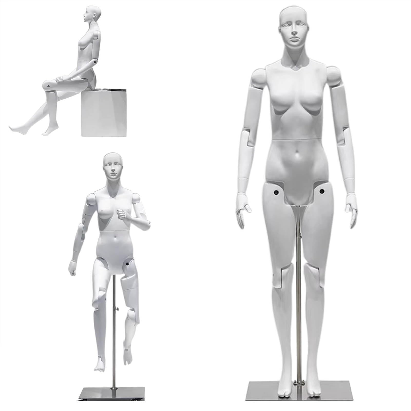 Vestido de maniquí, maniquí Femenino de tamaño Natural articulado con Base de Metal - Soporte de exhibición de Torso de maniquí Realista para fotografía de Ropa, Moda y exhibiciones minorist