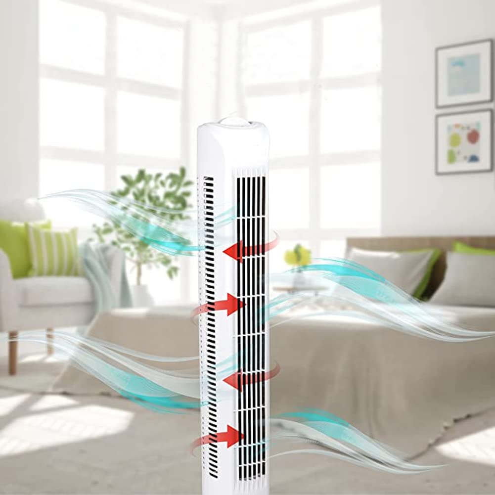 Bakaji – Turmventilator für den Boden, oszillierend mit 3 Geschwindigkeiten und 3 Schwenkmodi, leiser Betrieb, 45 W Leistung, 78 cm Höhe, elegantes Design, Farbe Weiß
