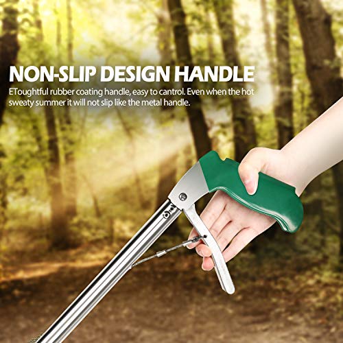 GYORGKSHI 52" Extra Long Snake Tongs Reptile Grabber Catcher, Stainless Steel & Wide Jaw Pick-up Handling Tool
