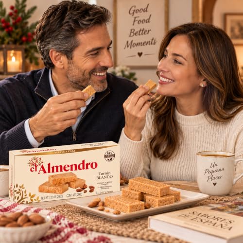 El Almendro Turrones, Turron Blando Nougat Candy, Creamy Almond Torrone From Spain, Traditional & Authentic Spanish Dessert Candy, Gluten Free, 1 Box, 7.05 oz. - image 9