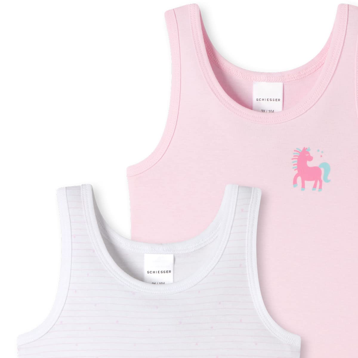 Schiesser 6er Spar-Pack Kids Girls - Feinripp Organic Cotton - Unterhemd - Bumwolle
