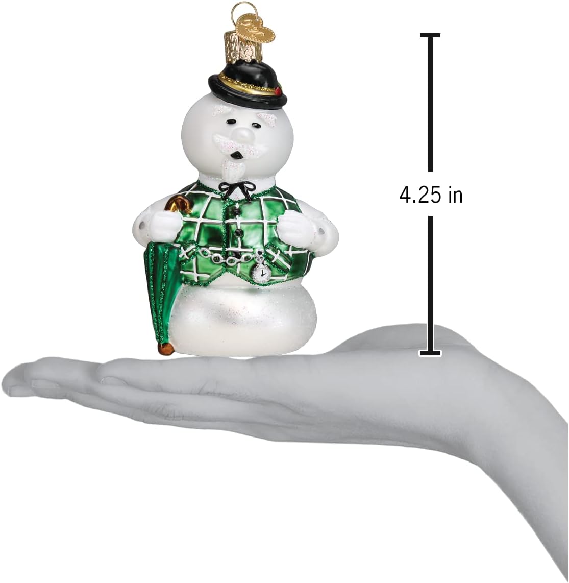 Old World Christmas Sam The Snowman Glass Blown Ornament for Christmas Tree, Handcrafted Holiday Decoration, Rudolph Collection - Image 4