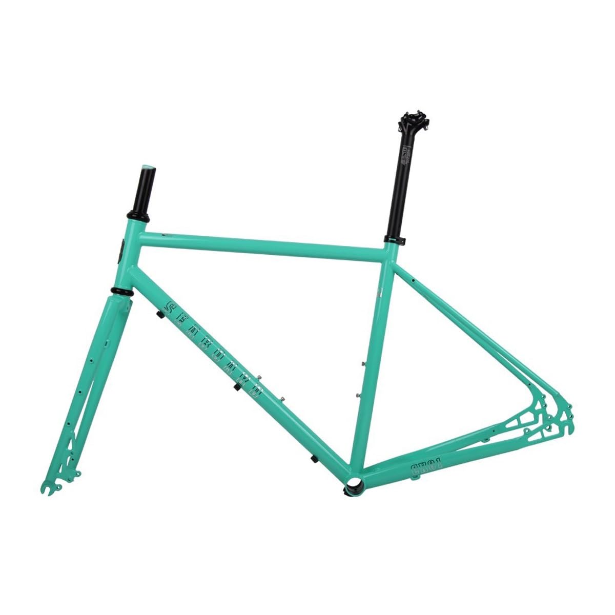 BSFHQS Fahrradrahmen Rennrad Rahmensatz 700C Scheibenbremsrahmen 44cm 47cm 50cm 53cm 56cm Cr-Mo Stahl Fahrradrahmen Schnellspanner Rahmen 100/135mm QR BSA BB68mm(Bianchi,50cm) Sport & Freizeit
