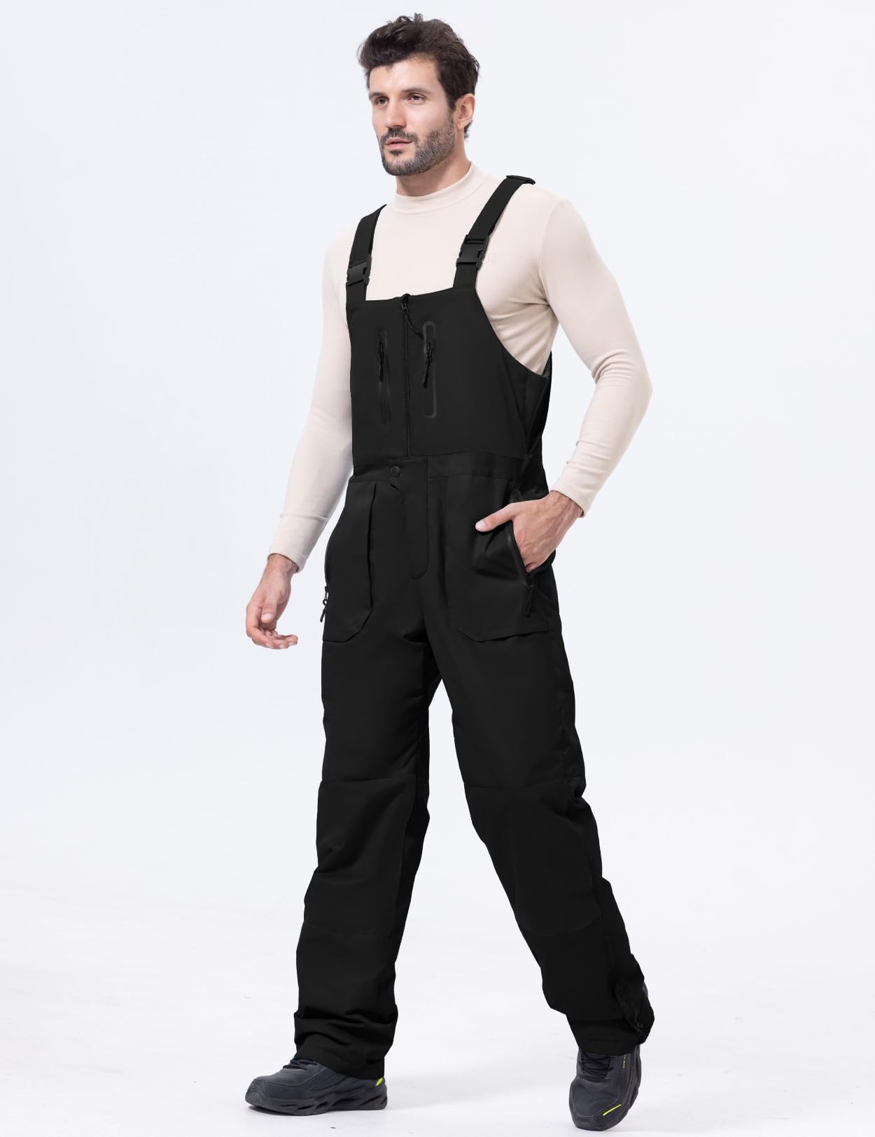 GEMYSE Herren Skihose Warm und Wasserdicht mit Verstellbaren Hosenträgern Winter-Snowboard-Latzhose