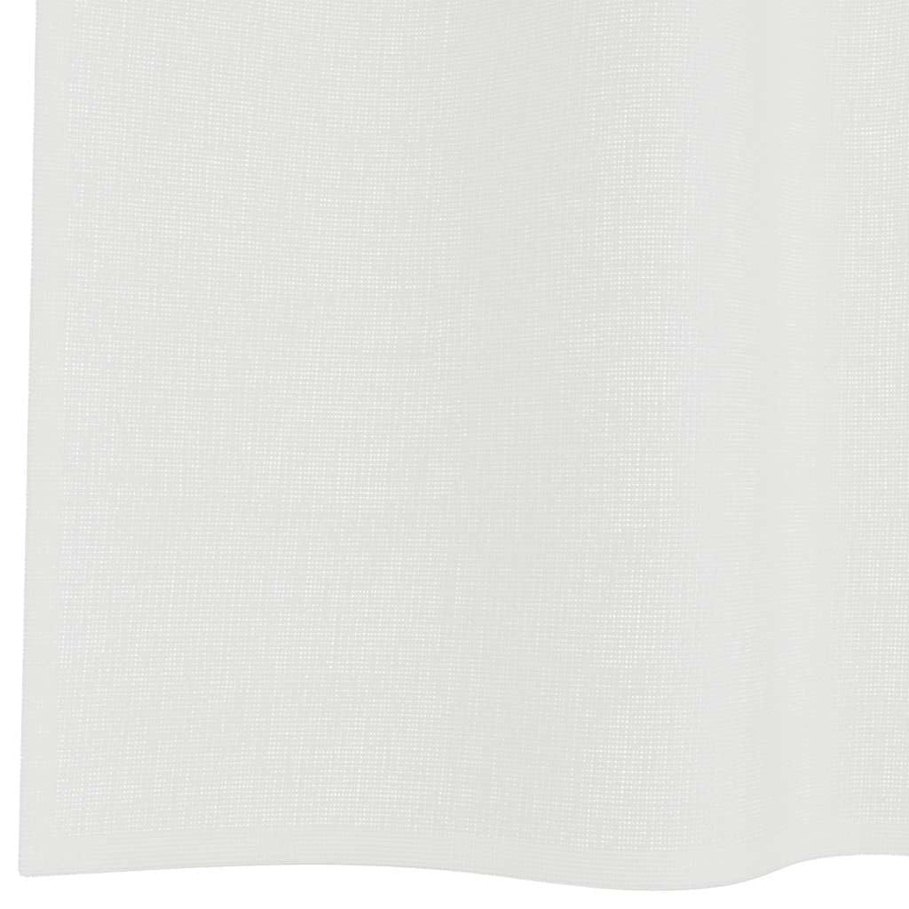 Weiße Voile Vorhänge mit Schlaufen 140x260 cm 2er Set für Wohnzimmer Schlafzimmer und Küche, transparent, Blickdicht, isolierend, Sonnenschutz, kälteschutz, langlebiges Polyester