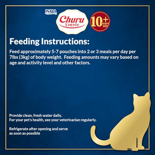 Image of INABA Churu Entree Pate for Senior Cats, Grain-Free, High Moisture, Prebiotic Wet Cat Food, 1.76oz. per Pouch, 6 Pouches, Chicken Recipe with Tuna