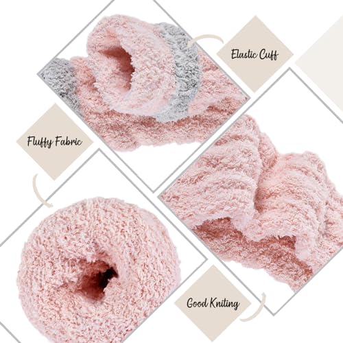 5 Pairs Super Soft and Cozy Fuzzy Winter Socks for Women -Womens Fluffy Cozy Socks Warm Sock for Women Slipper Sock3