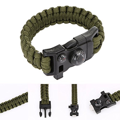 Buy Black Generic Survival Bracelet for Paracord 6 in1 Compass