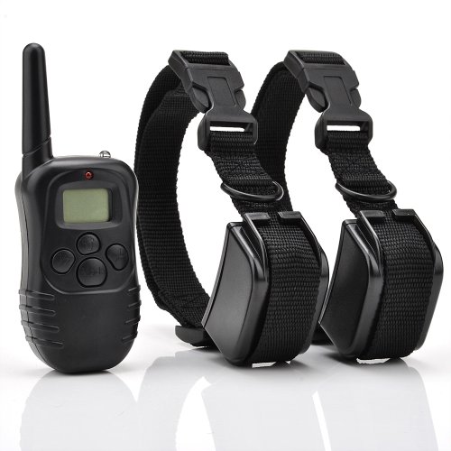 Excelvan Remote Control Dog Training Shock Collar for 2 Dogs with 100LV of Shock and Vibration, Rechargeable and Waterproof