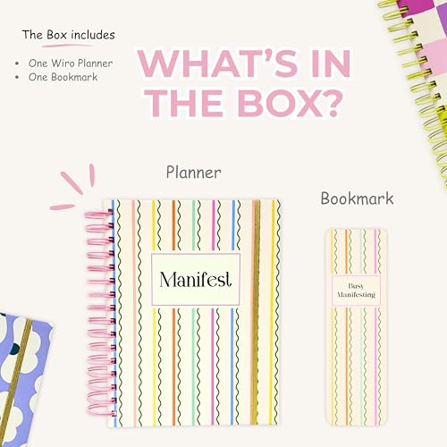 Image of Manifest Edition Planner with Bookmark | Planner Set Includes A5 Journal (22x17 cm) 228 Pages | 120 GSM | 250+ Stickers | Bookmark with Cover Box (The Manifest Edition, Aesthetic Series)