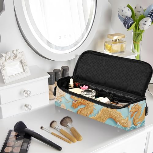 Estuche de viaje 2 en 1 para plancha y rizador con base resistente al calor, bolsa organizadora para herramientas de cabello miniatura 7