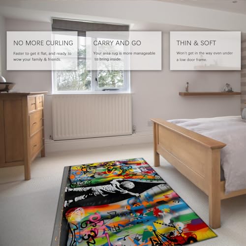 Tapis doux 100x150cm lavable au design de rue et finitions soignées - 6
