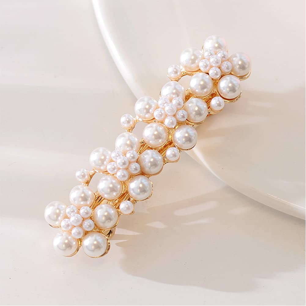 Amazon.com : Vintage Pearl Hair Barrettes, Handmade Hollow  display picture 1