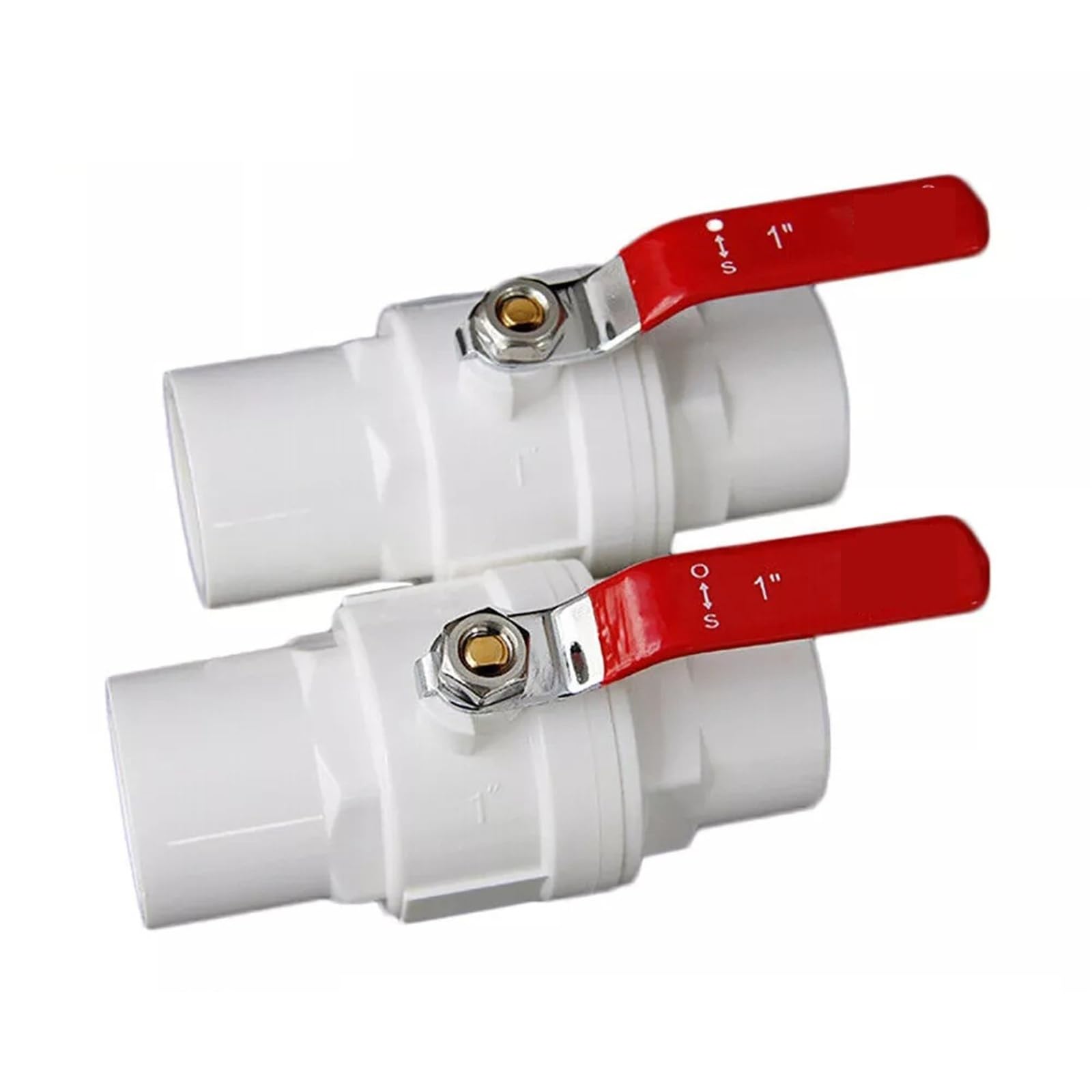 Válvula de bola PVC con mango rojo, soldadura solvente, 2 vías, extremos deslizantes, cierre agua, controlador flujo, for tubería diámetro interior 20 mm a 125(50mm)