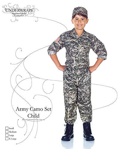UNDERWRAPS Children's Army Camo Set Costume - Camouflage, Medium (6-8) - Thumbnail 3