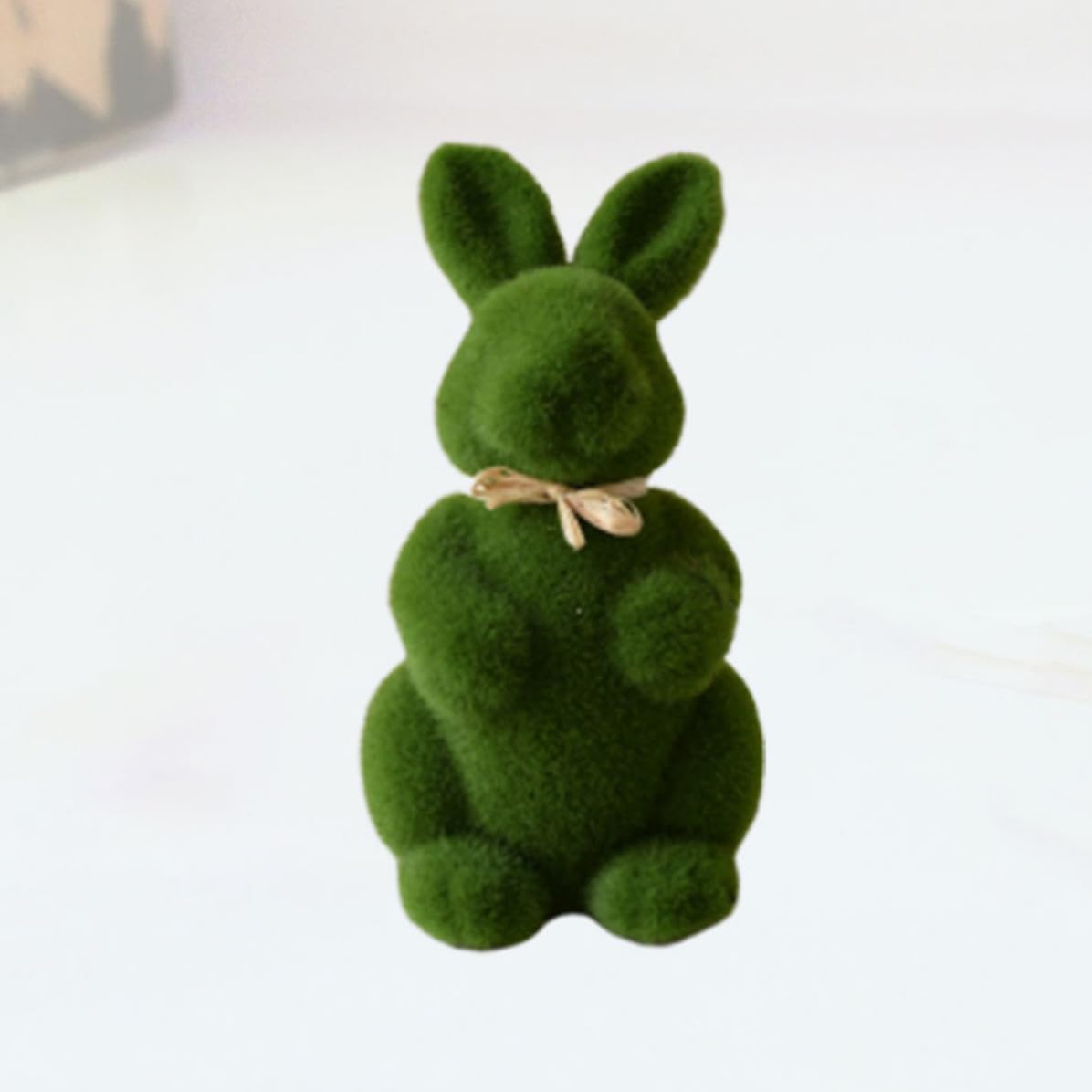 Luxshiny 4 Pezzi Statuetta Coniglio Muschio Artificiale Verde per Pasqua | Mini Ornamento da Tavolo, Finitura Realistica e Lavorazione Fine, per Famiglia e Amici, Stile Creativo