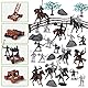 Boderam Mittelalterliche Ritter Spielzeug 110PCS Alte Soldaten Krieger Figuren Spielzeug Armee Männer Action Figure Playset Kunststoff Militärische Basis Set Spielzeug mit Kavallerie Pfeil Turm