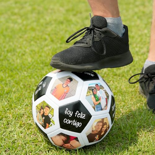 Personalised Football Custom Photo & Name Size 5 Soccer Ball Gift for Son Dad Coach Lover Personalised Football for Birthday Graduation Present